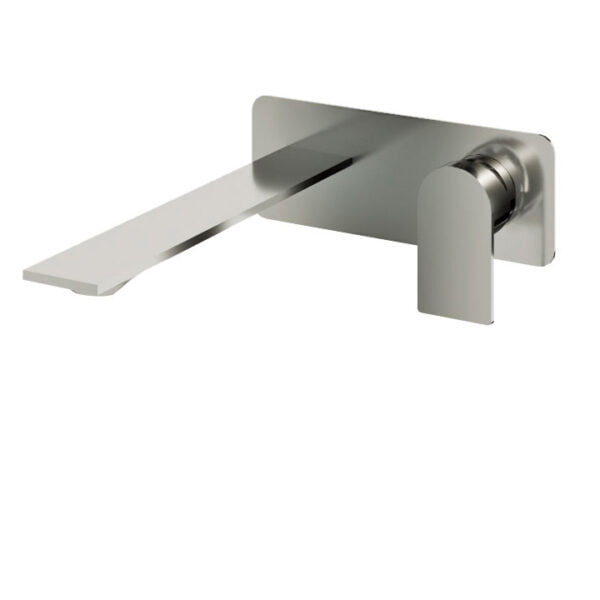 Robinet de lavabo mural Alpha d'Aquabrass nickel brossé